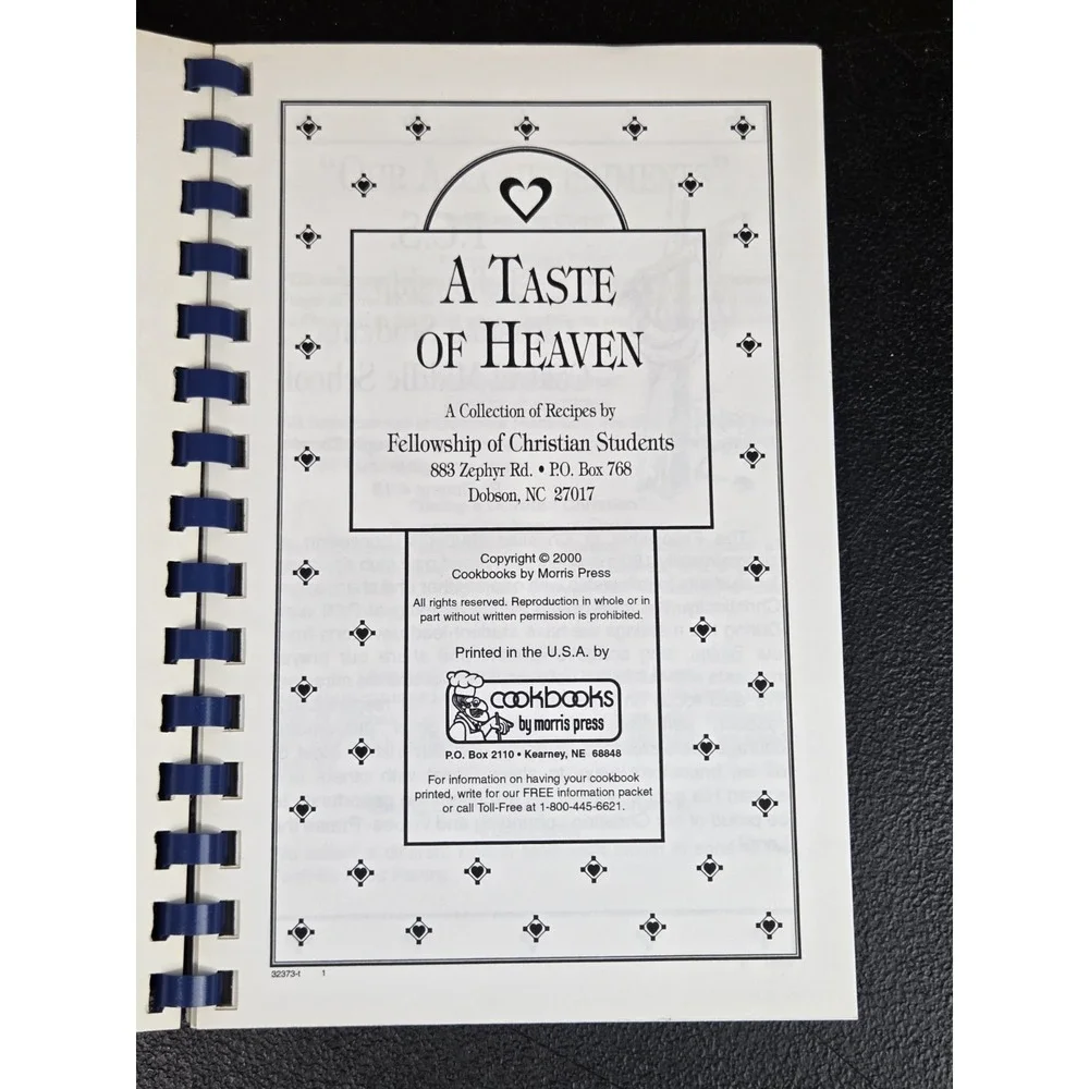 Central Middle School Fellowship Of Christian Students Cookbook Dobson, NC  2000